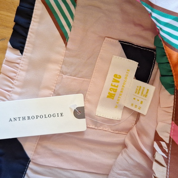 NWT Anthropologie Maeve Pleated Rainbow Maxi Skirt Size 4 Boho Retro Chic - Picture 3 of 11